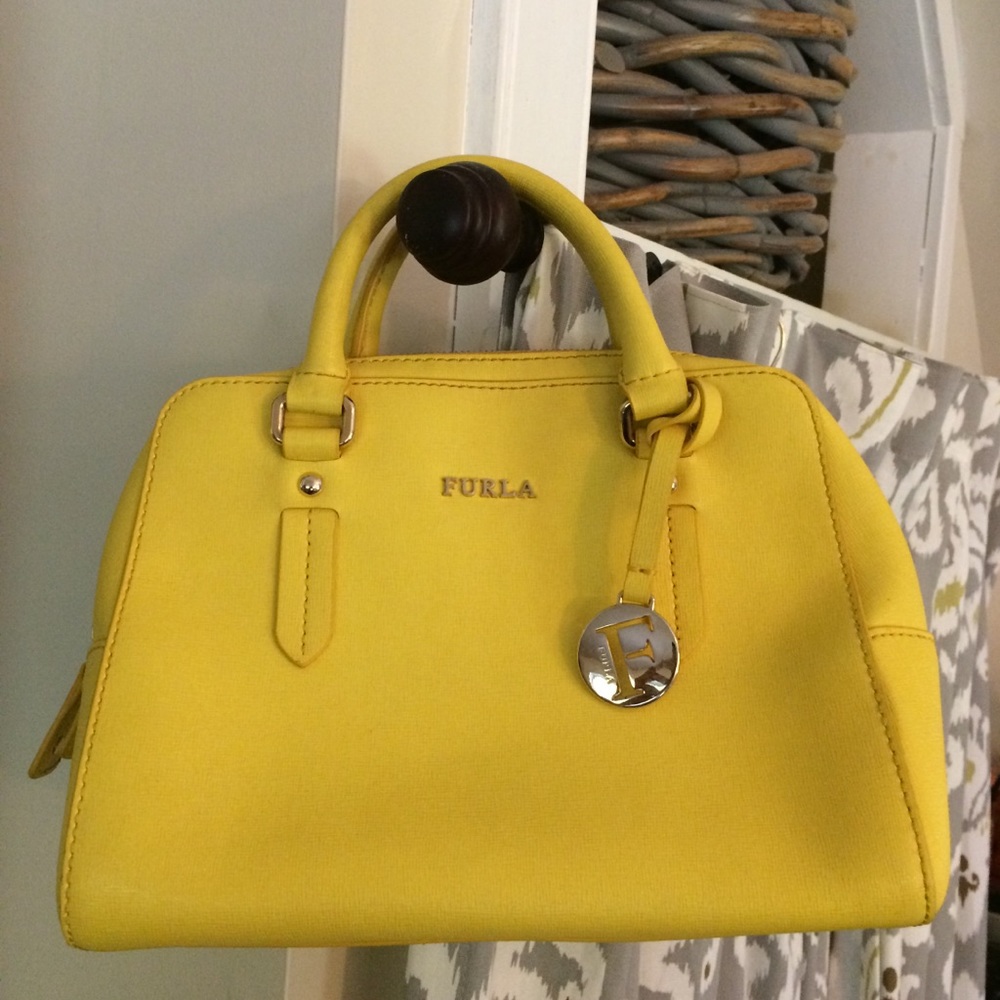 Furla Elena Mini Satchel in Bright Yellow